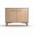 Credenza in legno color beige con ante e maniglia metallica dimensioni 60 x 40 x 70cm