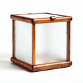 Cassa in legno con vetro satinato 30 x 30 x 30cm per organizzazione domestica