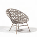 Sedia a sospensione in rattan nero con struttura metallica 80 x 80 x 90cm
