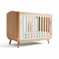 Culla in legno naturale con doghe colorate dimensioni 120 x 60 x 80cm